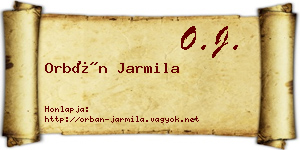 Orbán Jarmila névjegykártya