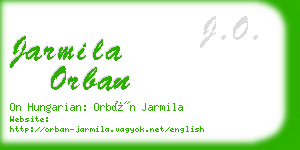 jarmila orban business card